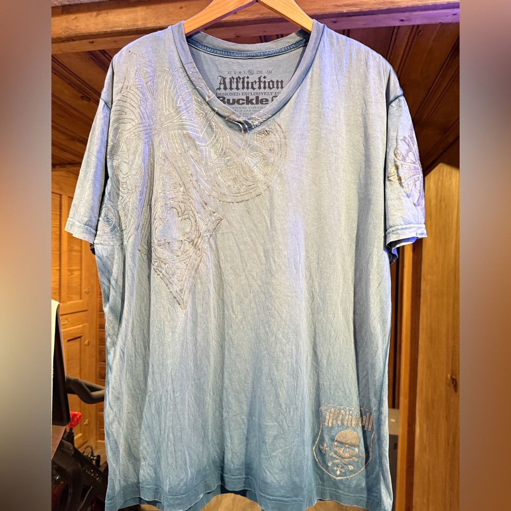Affliction Blue Men's Shirt Xl